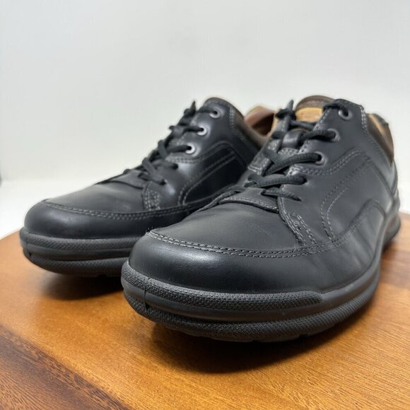 Ecco Remote Sneaker Oxford Size 11.5 EU‎ 45 Black Leather Lace Up Shoes - Picture 4 of 11